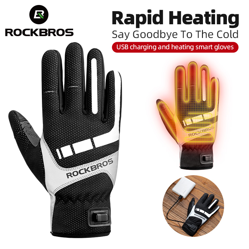 ROCKBROS-guante de invierno co - Heated Gloves Electric reseña y precio